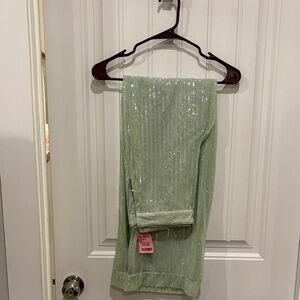 House of Harlow 1960 Green Sequin Trousers